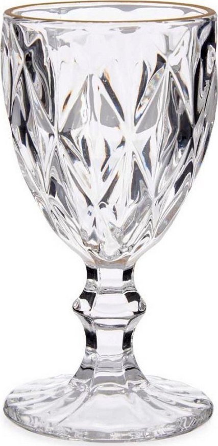 Vivalto Kieliszek do wina Diament Złoty Przezroczysty Szkło (245 ml)