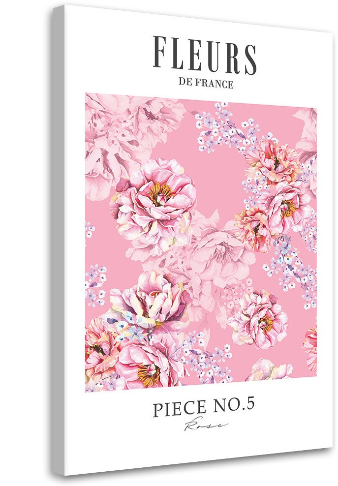 Feeby obraz na płótnie Różowe kwiaty piwonii Shabby Chic 60x90 large