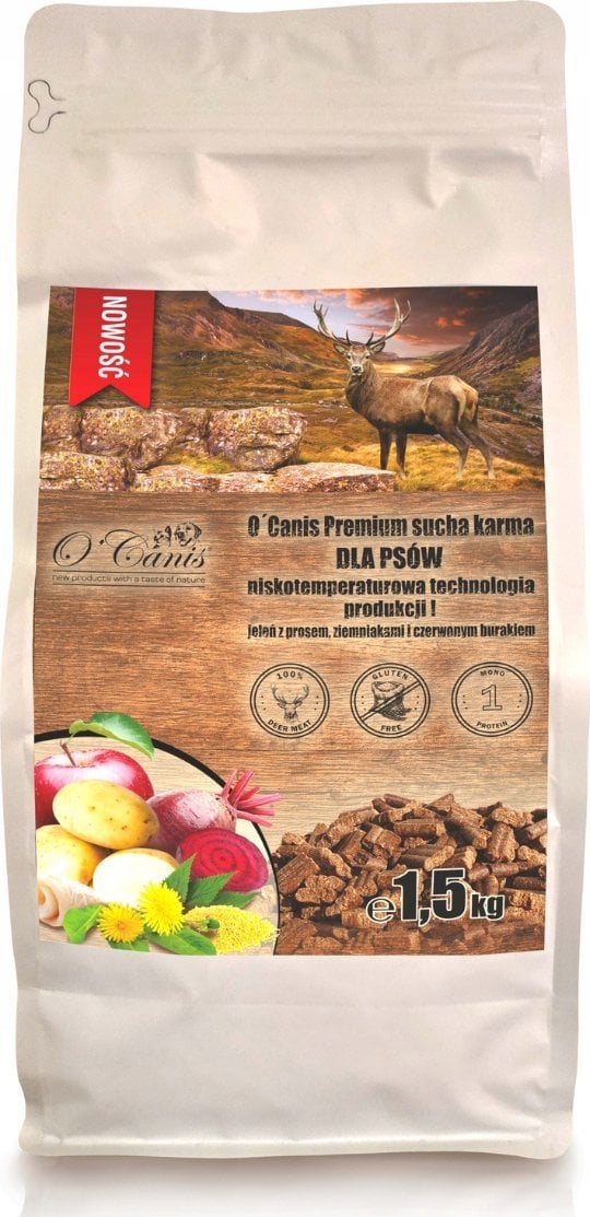 O´Canis Premium jeleń,ziemniak,burak dla psa 1,5kg