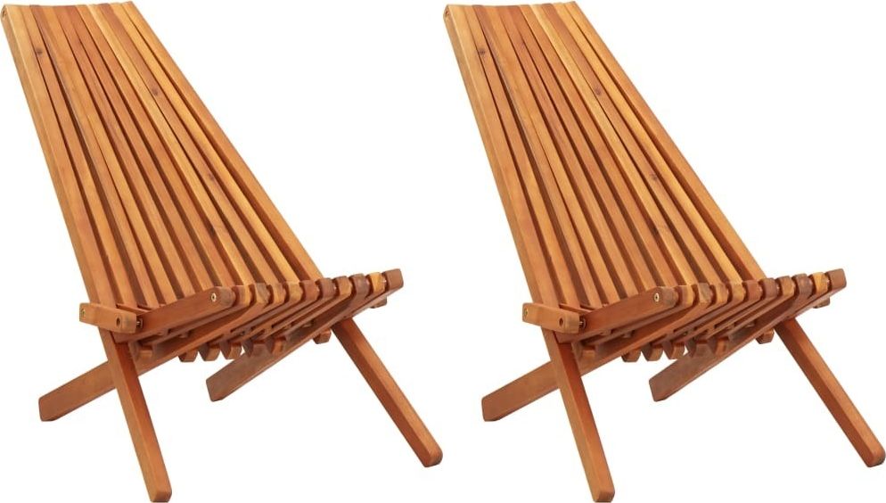 vidaXL składane krzesła ogrodowe, 2 sztuki, lite drewno akacjowe (45975)