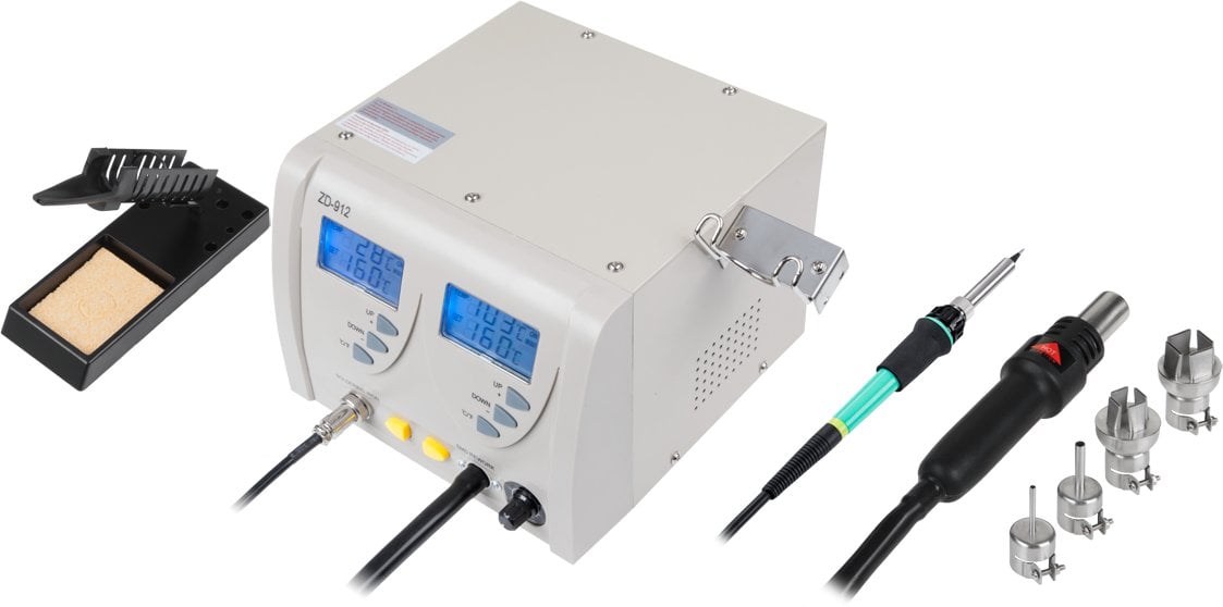 Stacja lutownicza SMD (gorące powietrze + lutownica kolbowa)