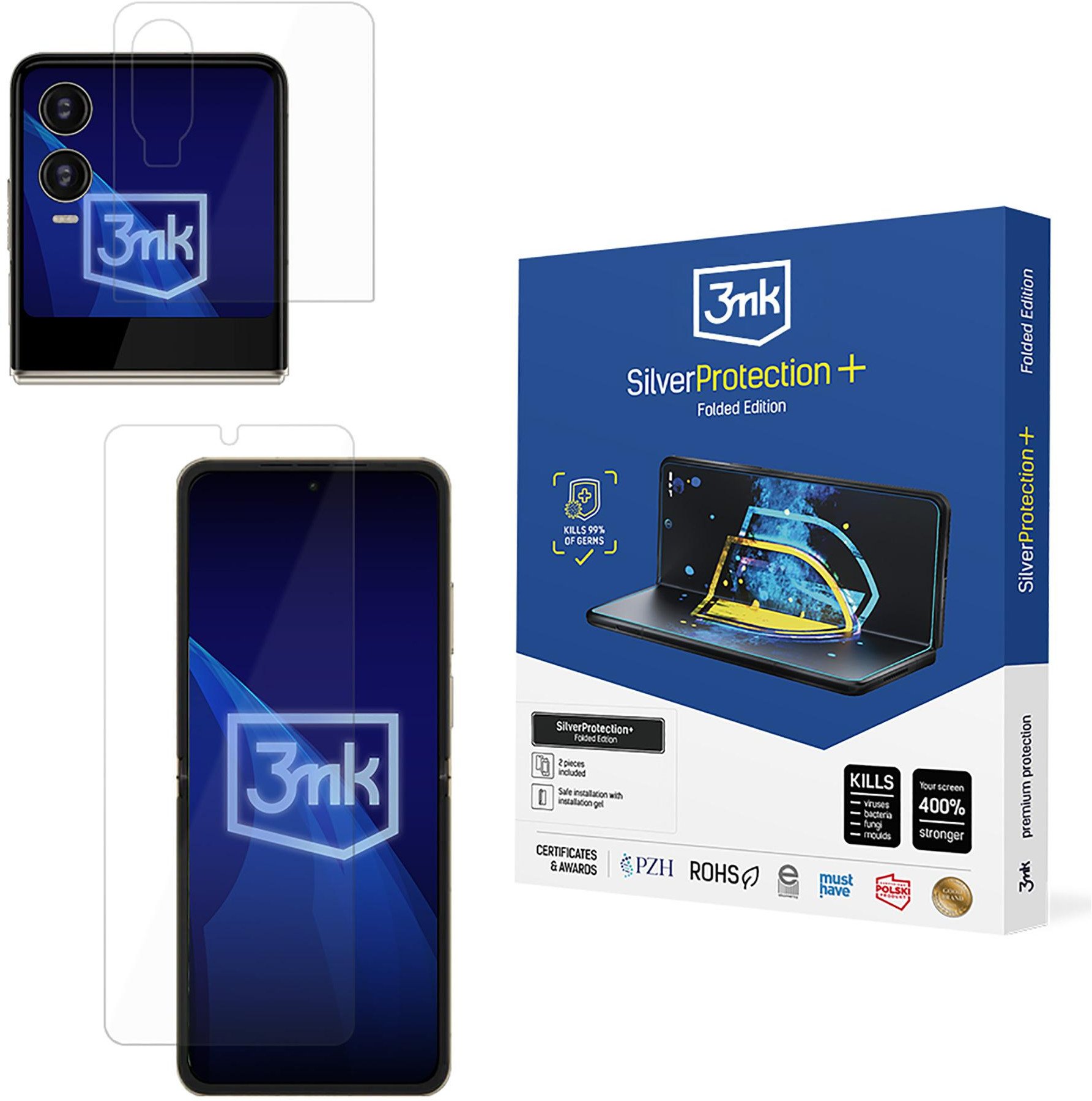 TECNO PHANTOM V FLIP2 - 3MK SILVERPROTECTION+ FOLDED EDITION