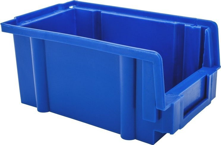 Magazynuj Pojemnik plastikowy, warsztatowy, kuweta z recyklingu, Wym: 149x89x69mm (kolor niebieski)