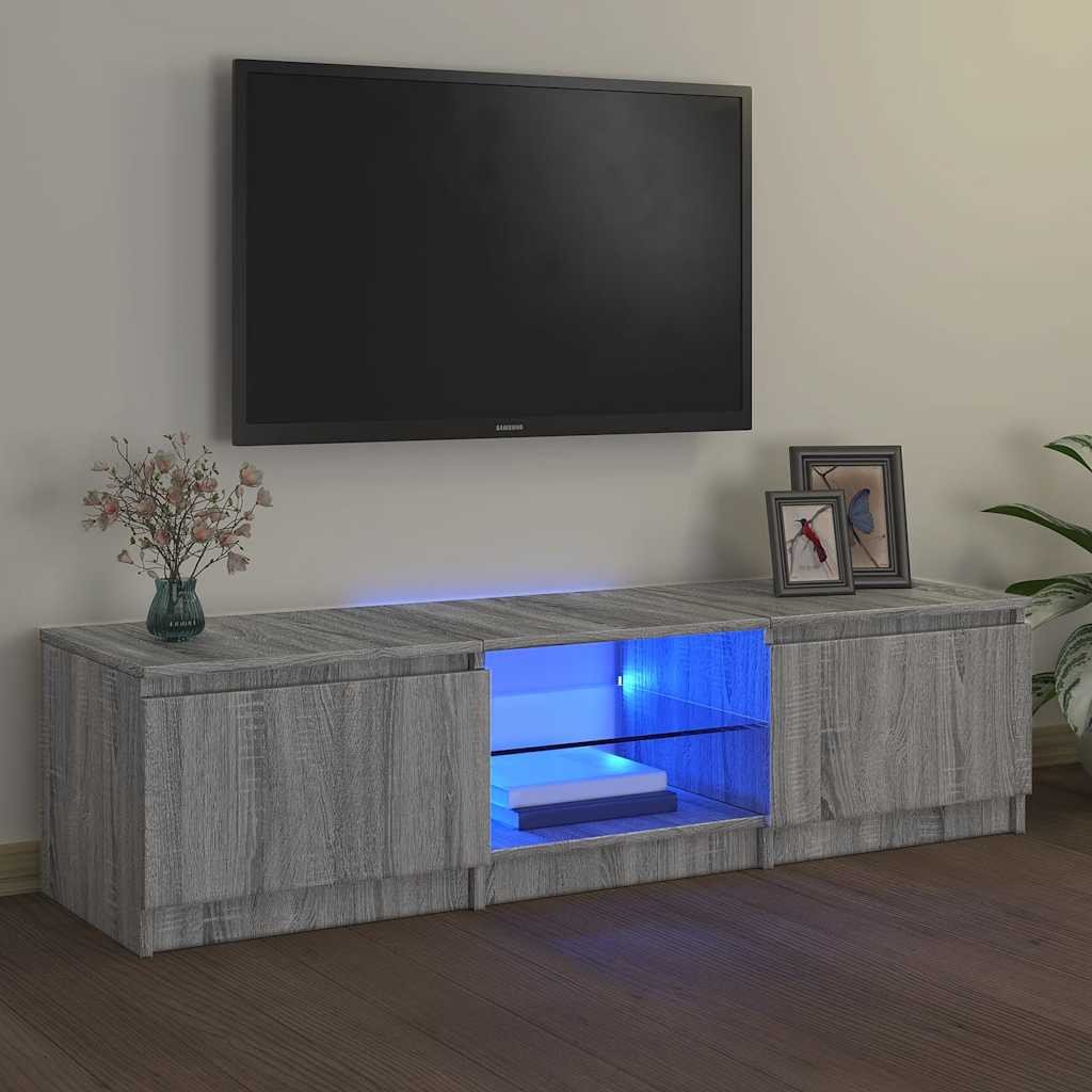 vidaXL vidaXL Szafka pod TV, z LED, szary dąb sonoma, 140x40x35,5 cm