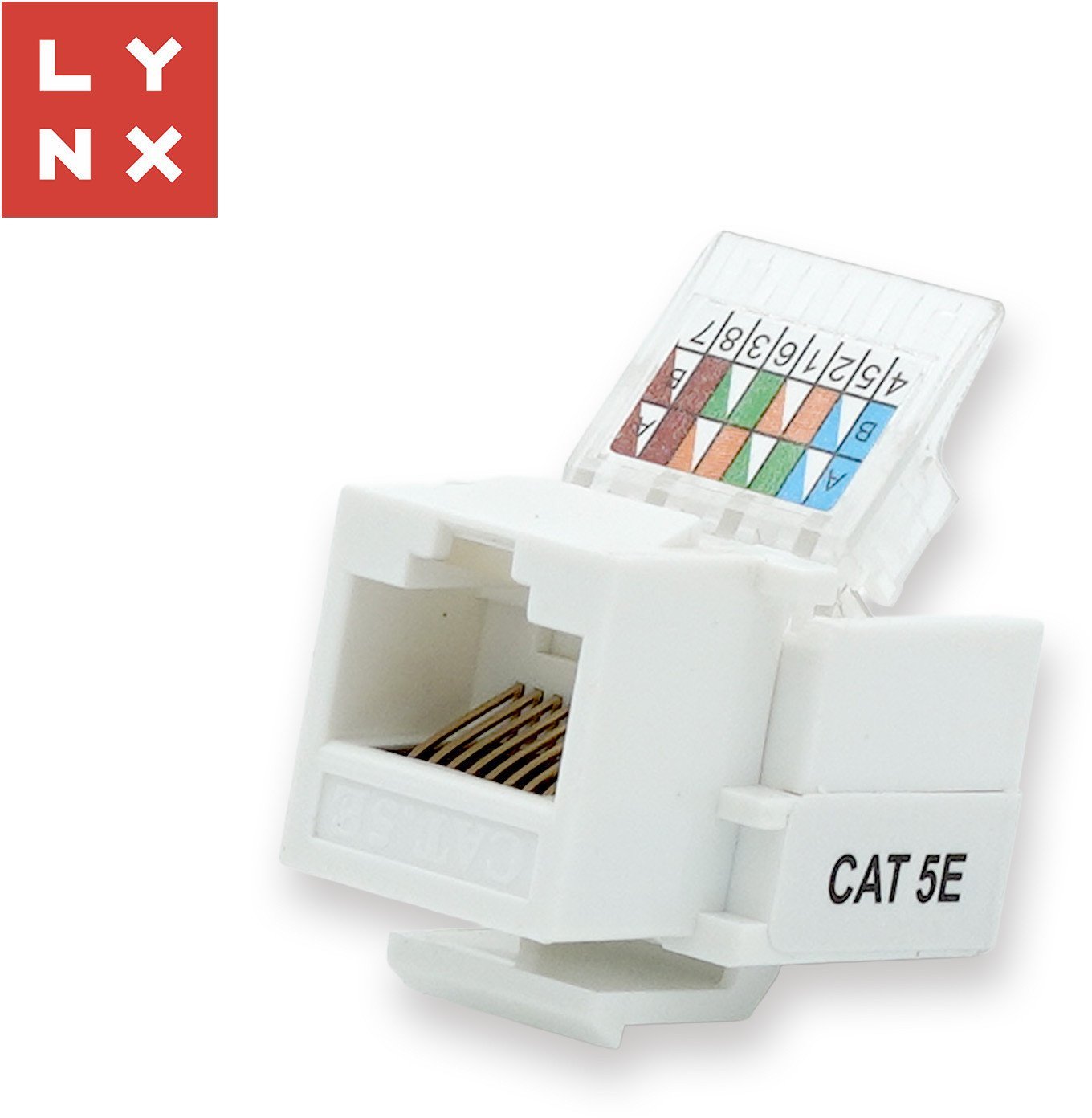 LYNX keystone UTP Cat5e, samozařevácí, 90 stp., bílý