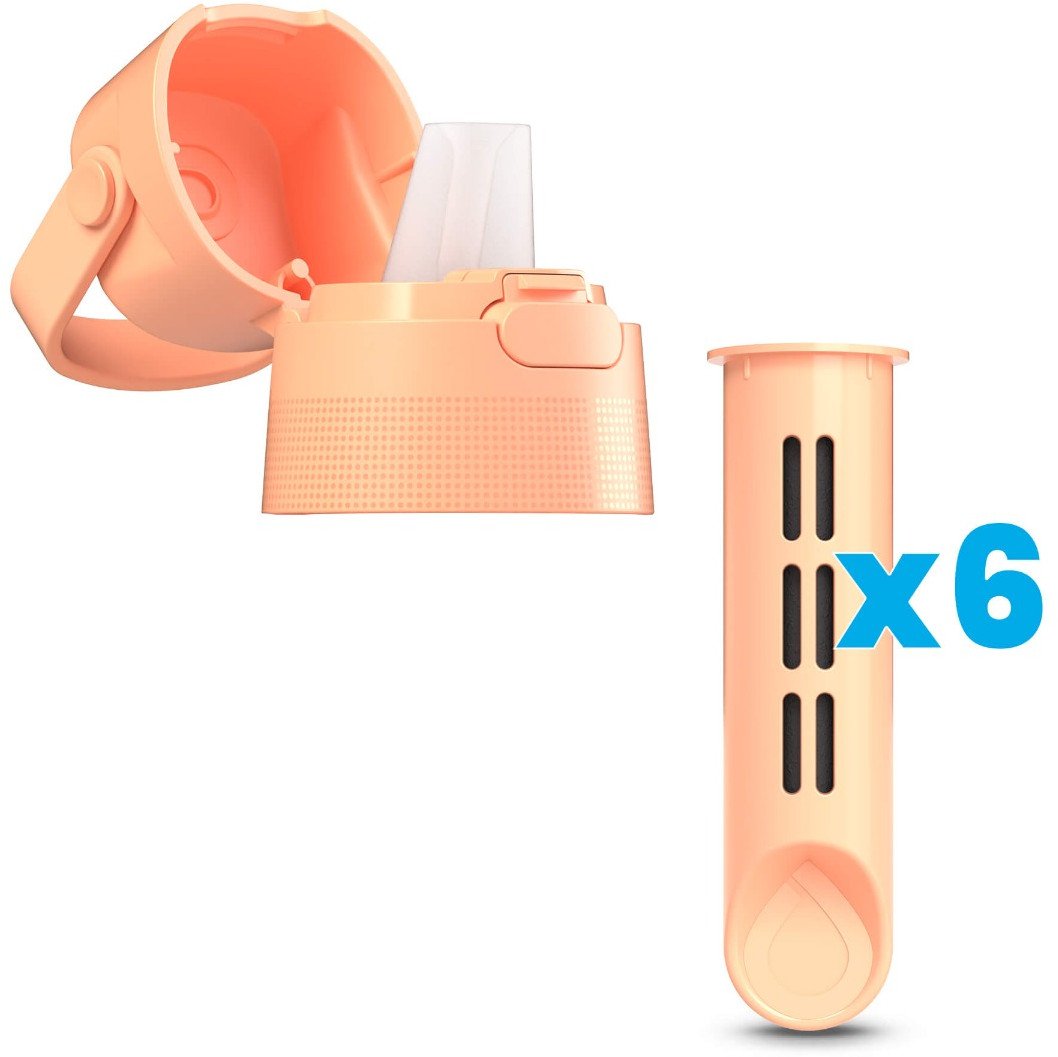 Zakrętka i 6 Wkładów do Butelki Filtrującej Dafi SOLID Peach Fuzz