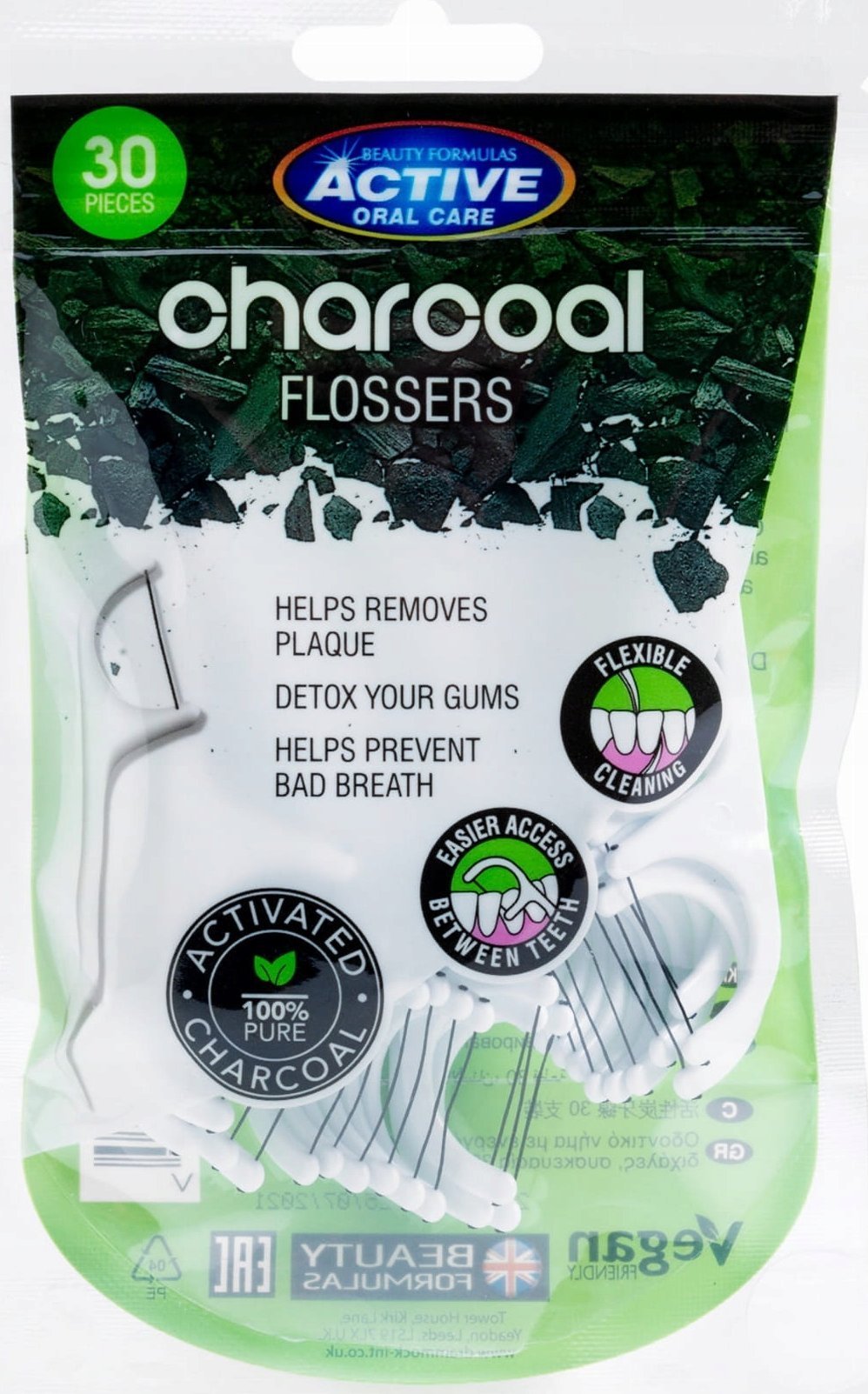BEAUTY FORMULAS_Active Oral Care nicio-wykałaczki z aktywnym węglem 30szt.