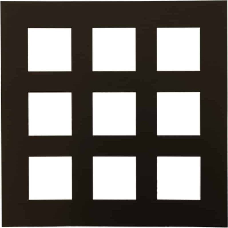 Ramka Focus Focus Passepartout 50x50 / Collage 9 pic Black w. black core