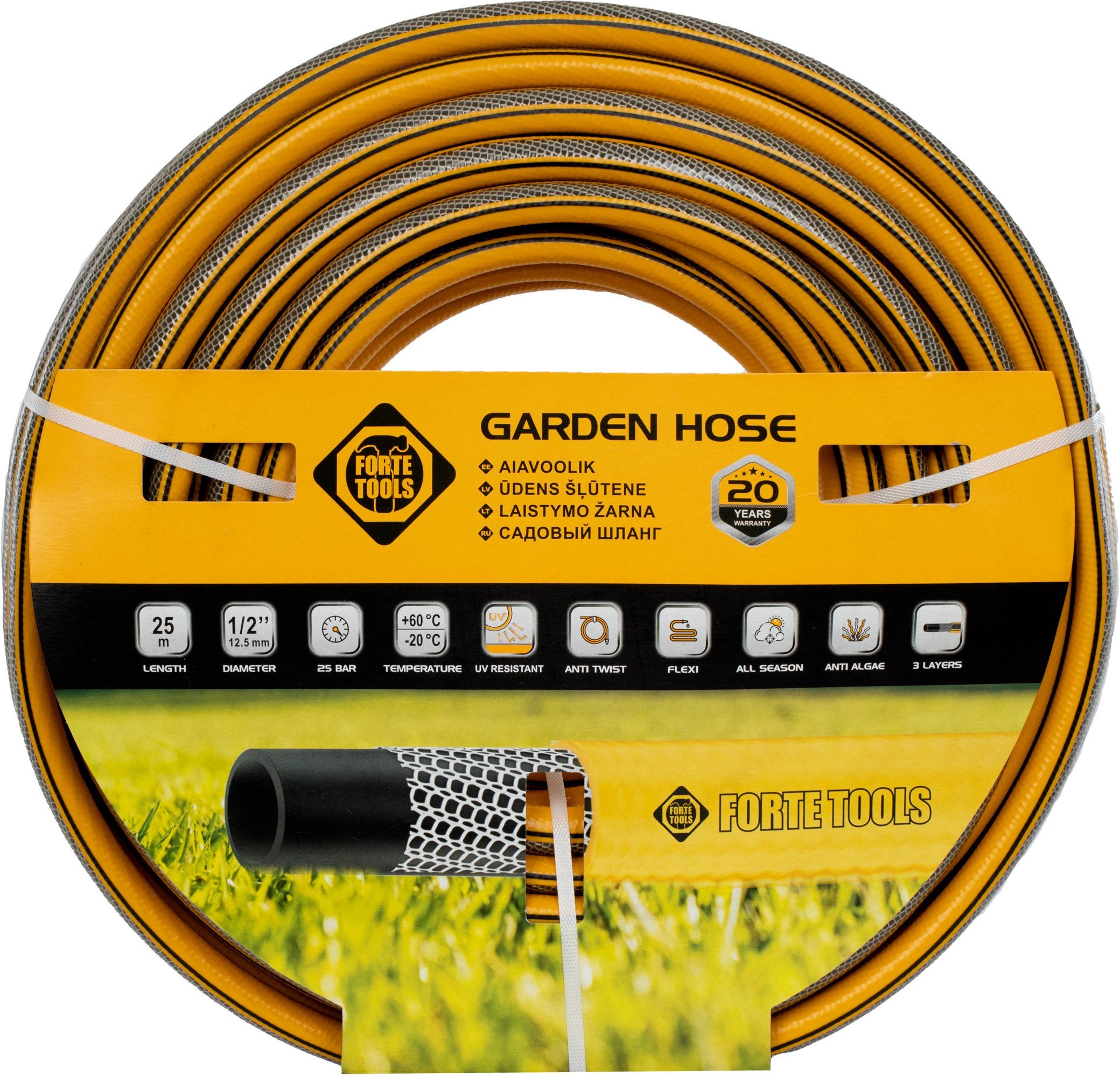 GARDEN HOSE FORTE TOOLS 1/2IN 25M