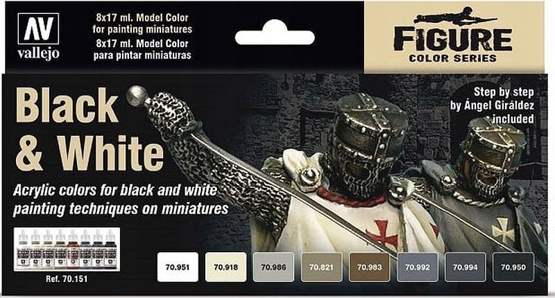 Vallejo Vallejo: 70.151 - Model Color - Figure - Black & White (8 x 18 ml)