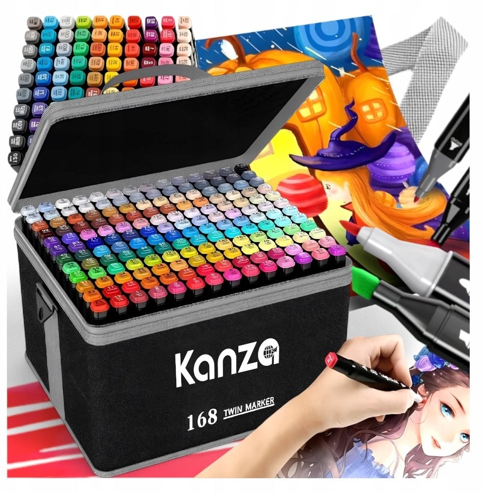 Hitbaits MARKERY ALKOHOLOWE dwustronne 168 sztuk KANZA