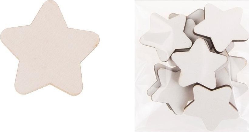 Dekoracja drewniana 12szt Gwiazda duża