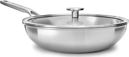 KitchenAid Wok z pokrywką 3-warstwowy, stalowy - 28 cm / KitchenAid