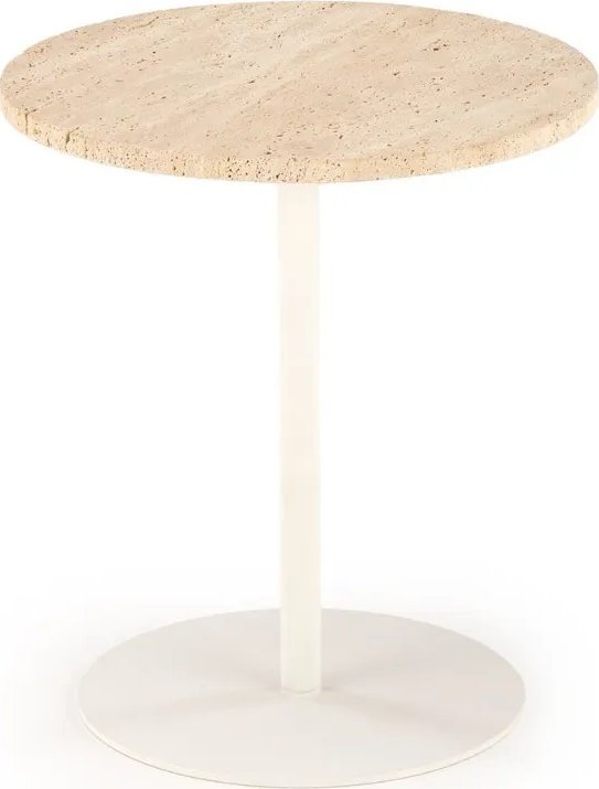 Halmar Stolik kawowy TRAVERSO 40x40 trawertyn/biały HALMAR