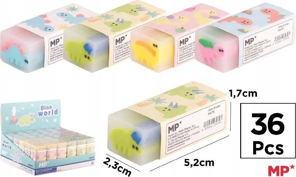 Teka Gumka do ¶cierania Dino World (36szt)