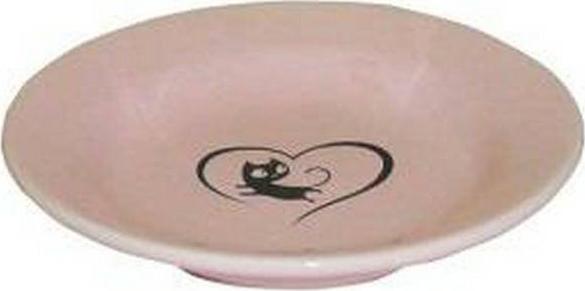 Yarro International YARRO MISKA CER DLA KOTA Z SERDUSZKIEM RÓŻ 15,5 x 3 CM