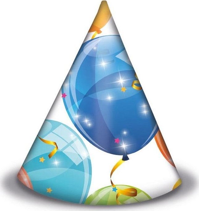 Czapeczki papierowe Sparkling Balloons 6szt