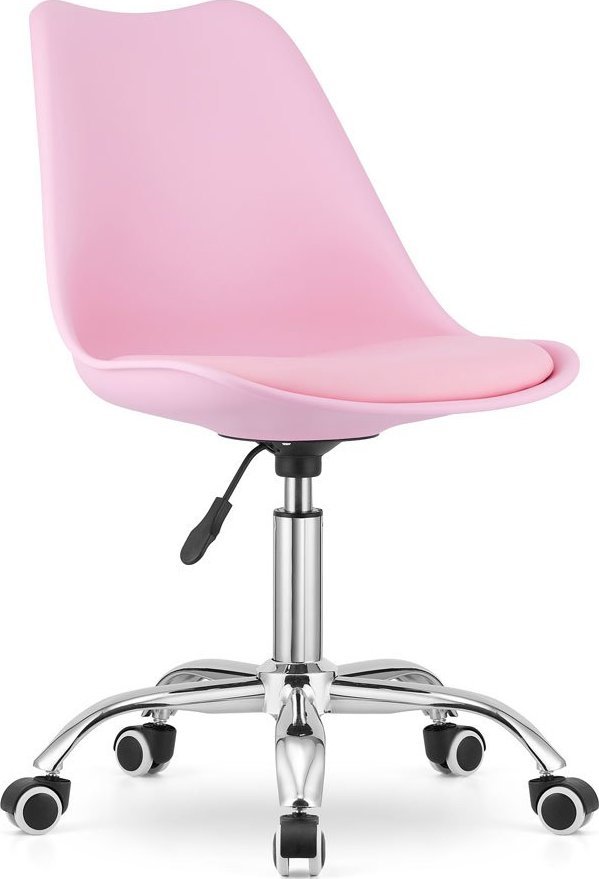 Krzesło biurowe Elior Różowe dziecięce krzesło obrotowe - Fernis