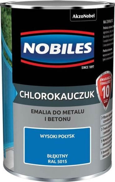 Nobiles Farba Chlorokauczukowa Do Metalu i Betonu Błękitny Ral 5015 0,9L