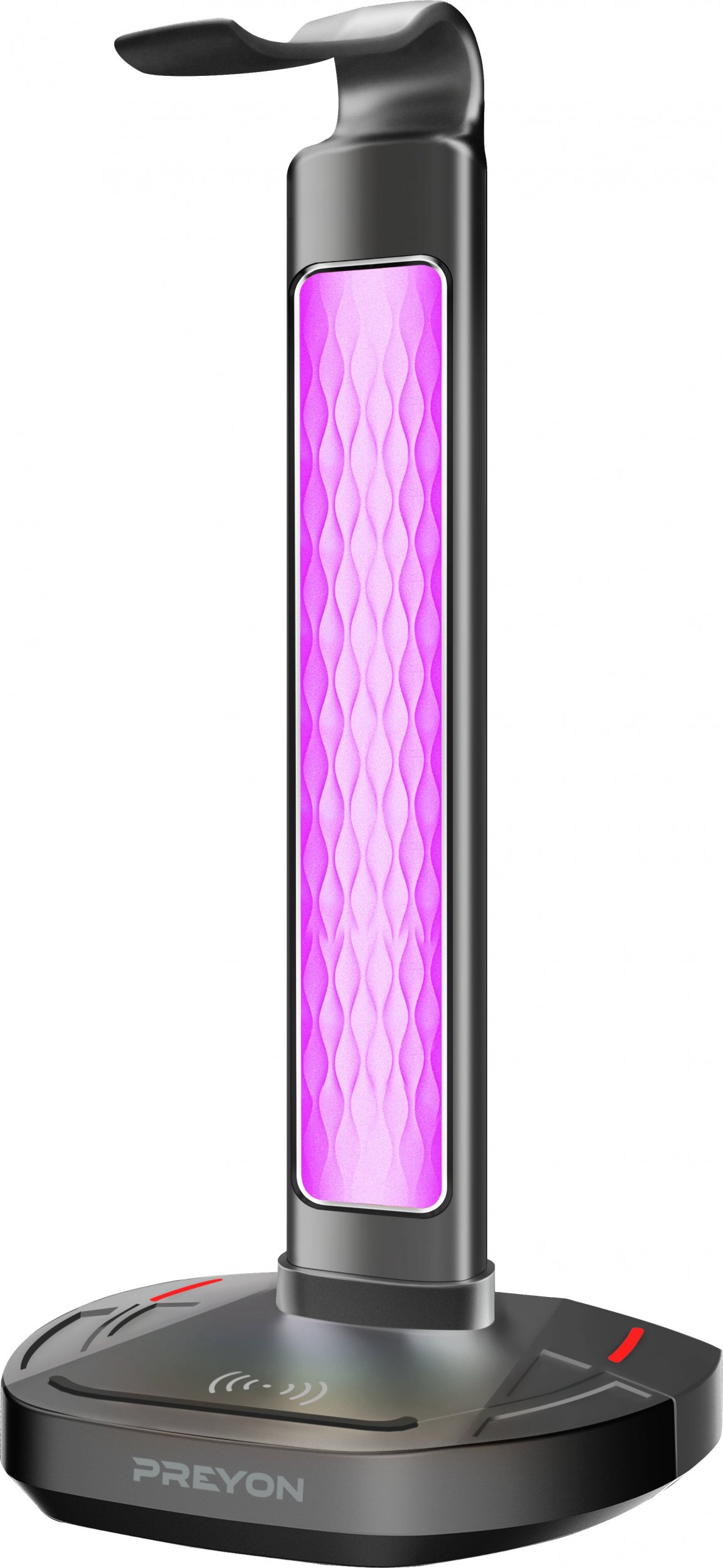 PREYON Stojak na słuchawki Heron Beak RGB, ładowarka, hub USB (PHB41B)