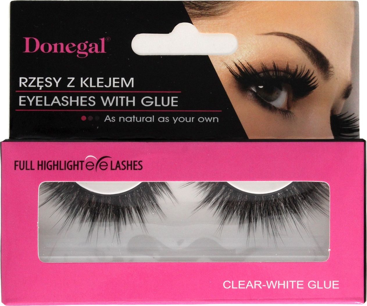 Donegal DONEGAL SZTUCZNE RZĘSY Z KLEJEM (4472) na pasku 1op.