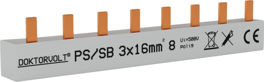 Doktorvolt Szyna łączeniowa sztyftowa PS/S 3F 8Mod 16mm2 5132