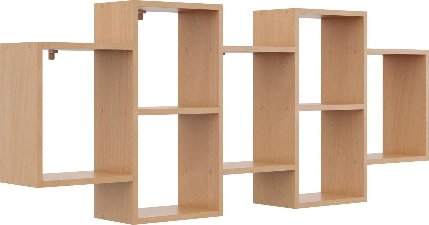 Tyletegotu Duża półka ścienna, regał wiszący, 161x18x66 cm, buk, mat