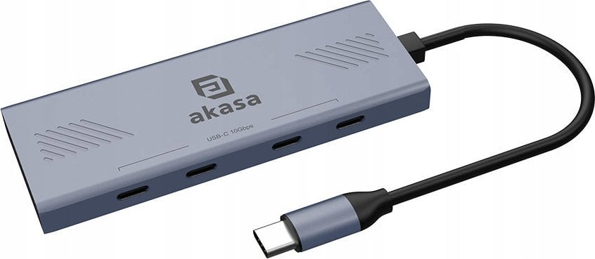 HUB USB Akasa AKASA Hub 7 v 1, USB-A 3.2 Gen 1, šedá