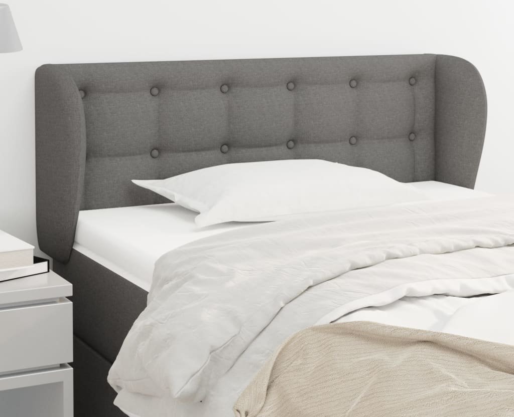 vidaXL vidaXL Zagłówek uszak, ciemnoszary, 83x23x78/88 cm, tkanina