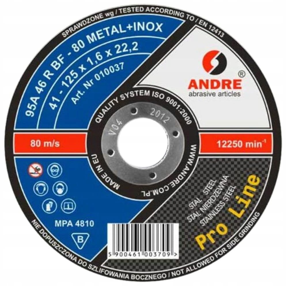 Andre TARCZA DO METALU 125 x 1,6mm METAL/INOX PRO LINE 95A46R