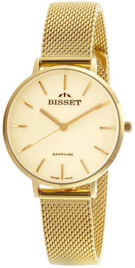 Szwajcarski zegarek damski Bisset BSBF32 złoty a
