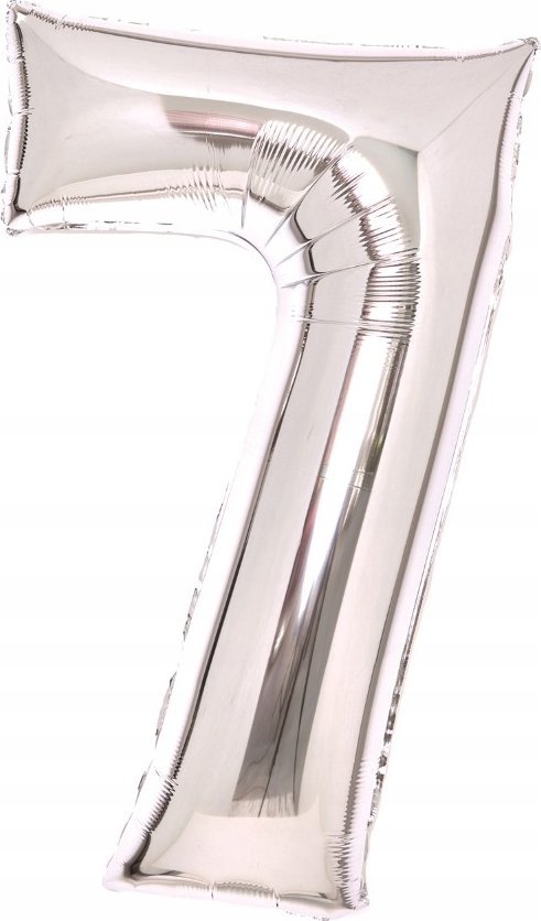 AMSCAN Balon foliowy cyfra 7 srebrna 45x66cm 9913232