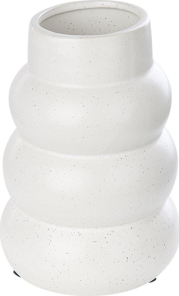 Beliani Wazon na kwiaty ceramiczny 22 cm biały PIREAS