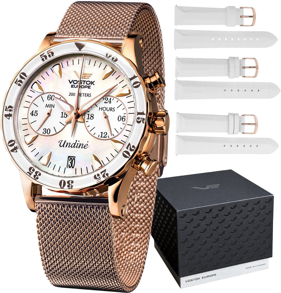 Zegarek damski Vostok Europe VK64-515B528B różowe złoto