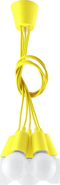 Lampa wisząca Sollux Lampa wisząca DIEGO 5 żółta