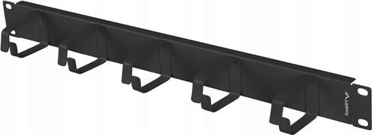 ORGANIZER KABLI 19" 1U Z 5 METALOWYMI UCHWYTAMI TYP B CZARNY LANBERG