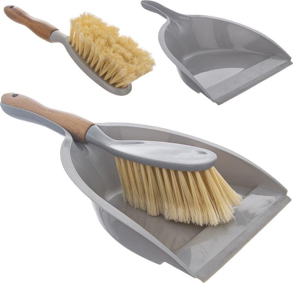 Orion Zmiotka z szufelką z gumą do zamiatania zawieszenia szara bambusowa