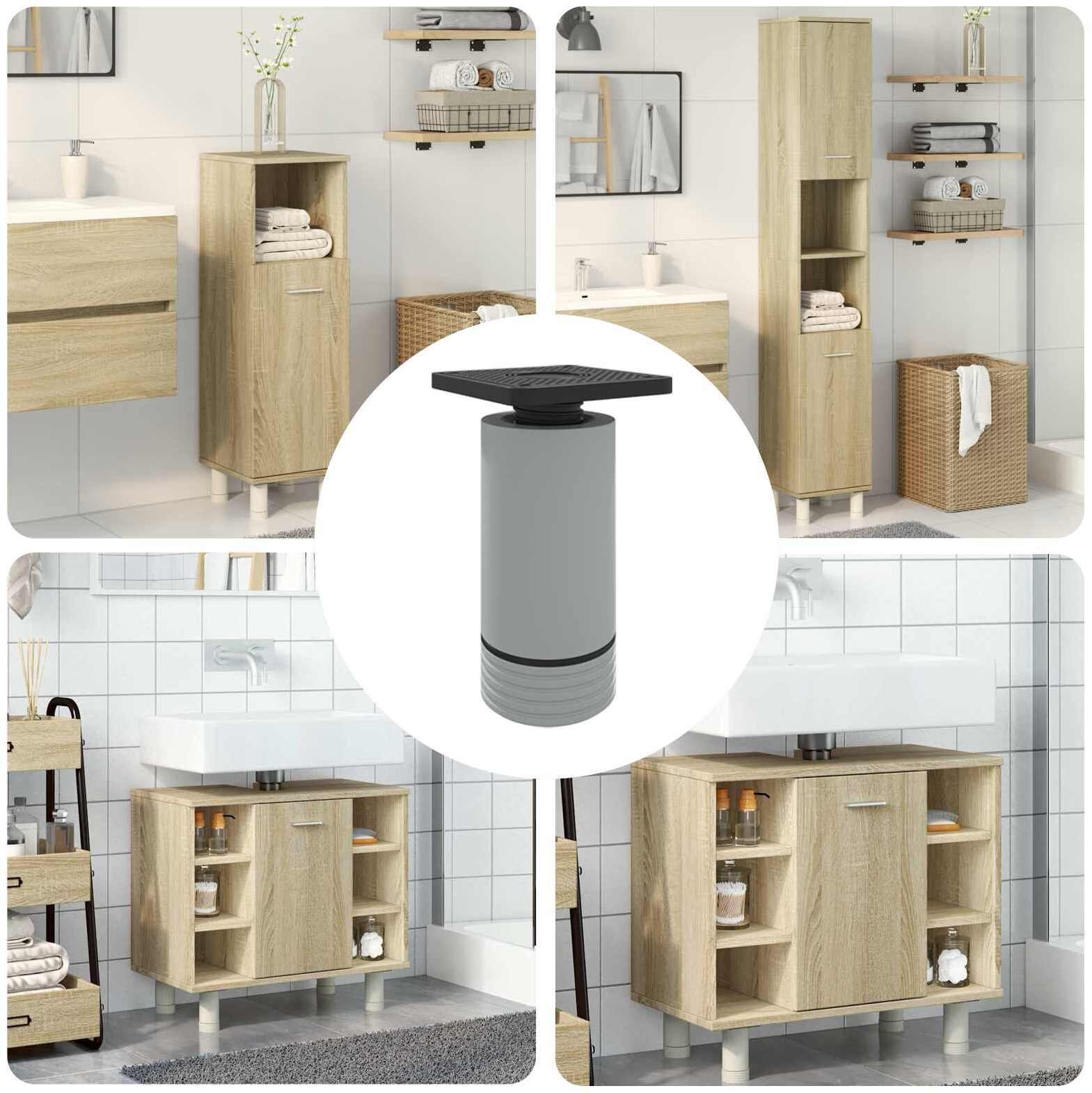 vidaXL Nóżki meblowe Z regulacją 12 pcs Biały 64 x 64 x 100 mm PP