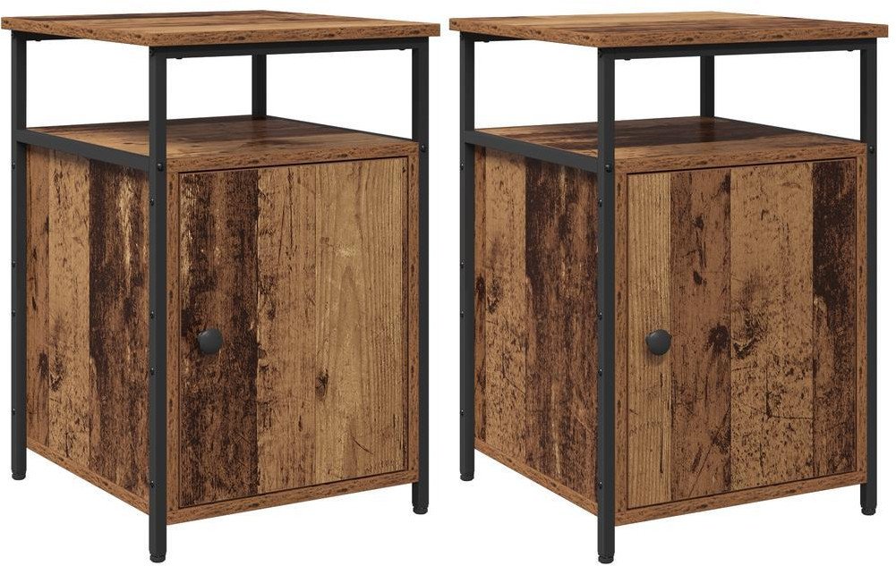 vidaXL Szafka Nocna 2 pcs Stare drewno Materiał drewnopochodny