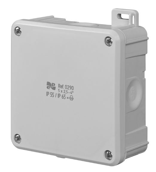 Elektro-Plast Puszka 2K 98 x 98 x 46mm 5 x 2,5mm2 4xPG 13,5mm IP55/IP65 szara (0290-81)