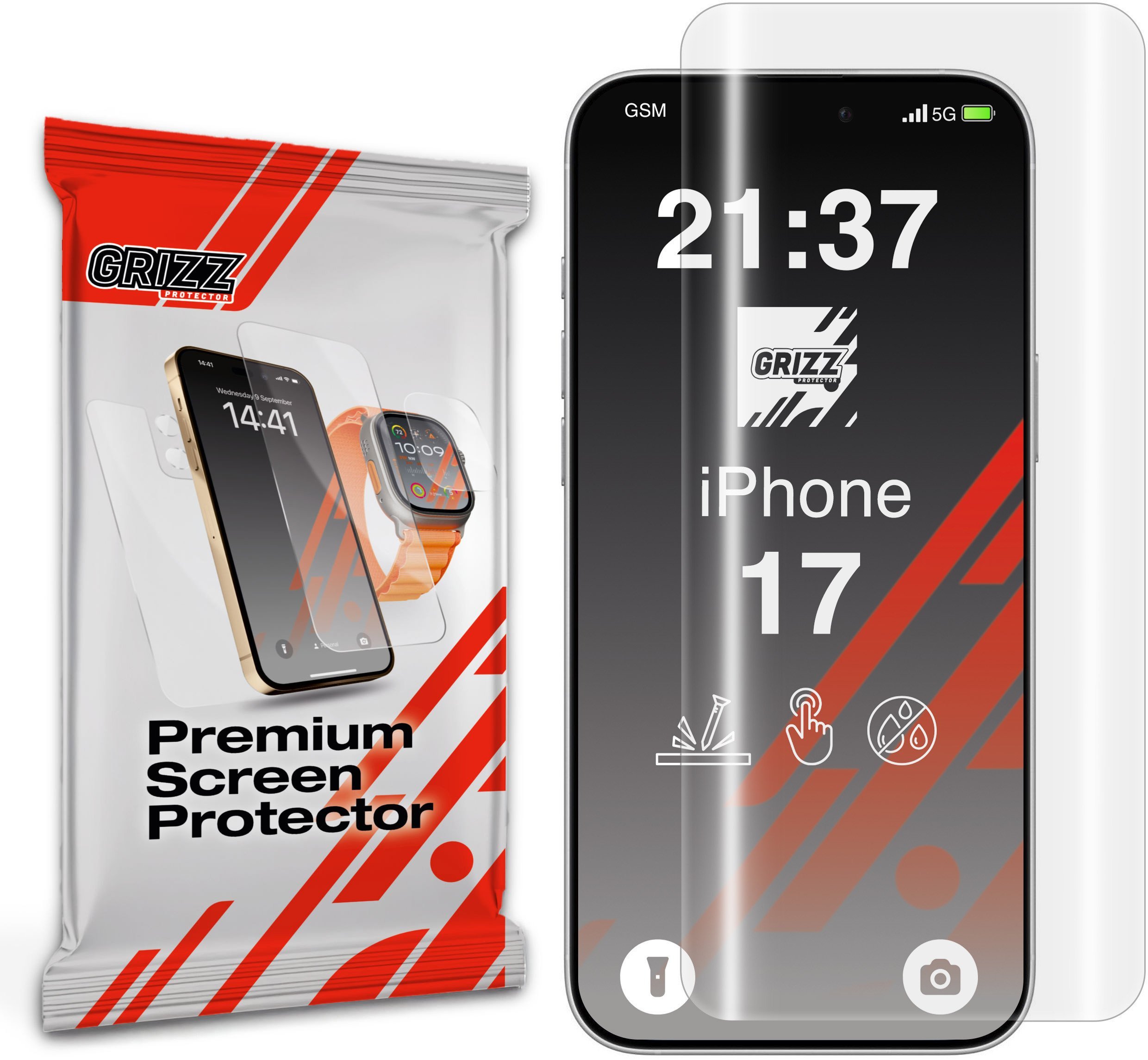 Folia hydrożelowa GrizzGlass Hydrofilm do Apple iPhone 17