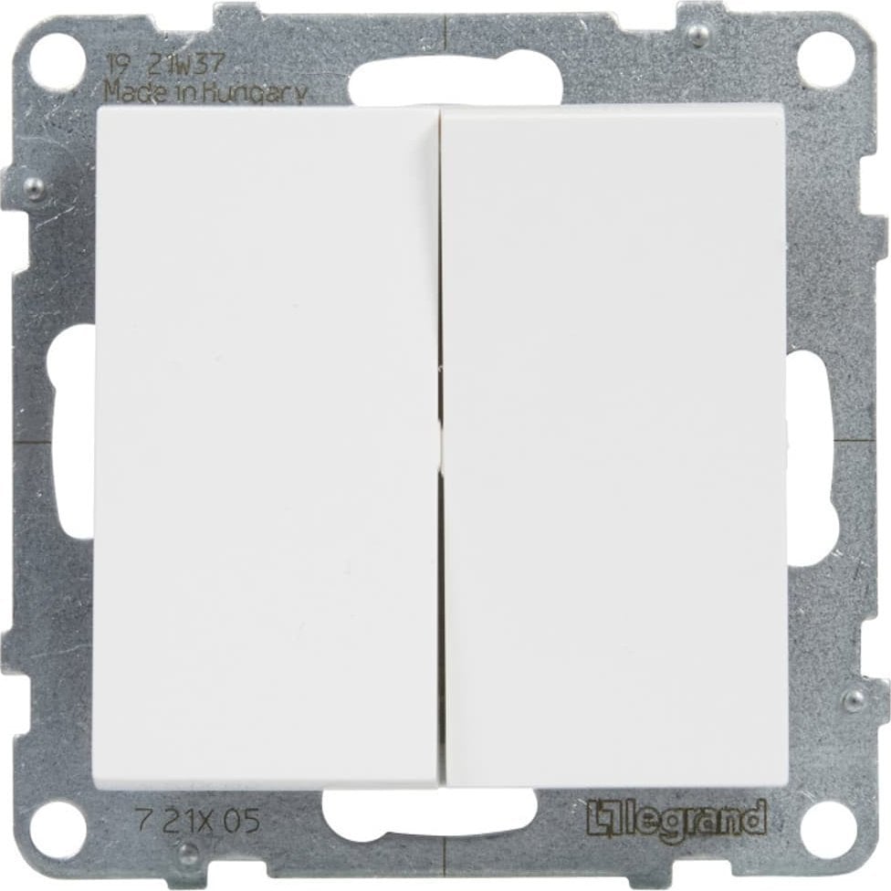 Legrand SUNO Łącznik schodowy podwójny biały 10AX 250V zaciski automatyczne 721108