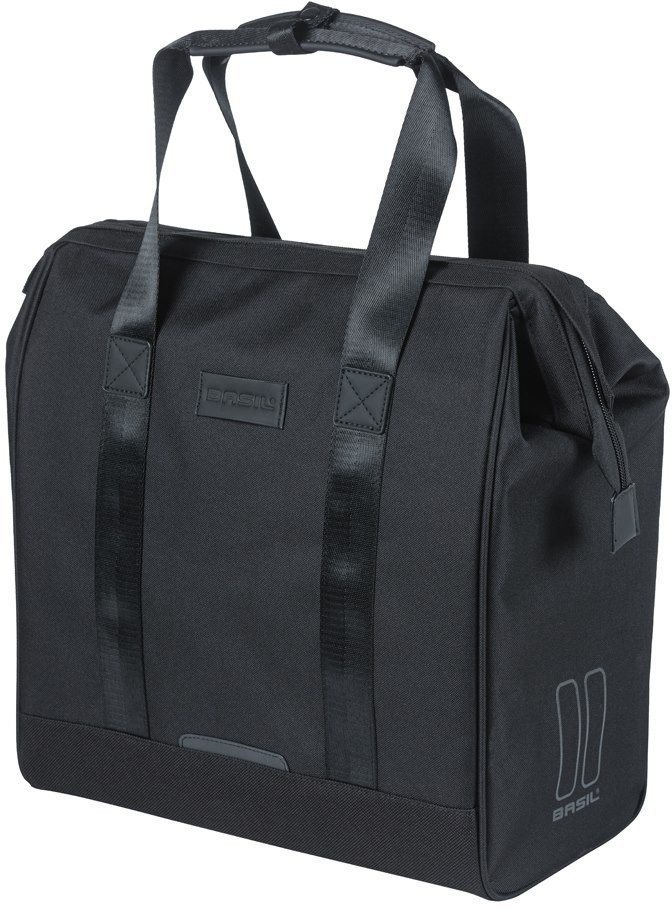 Sakwa miejska pojedyncza BASIL GRAND BICYCLE SHOPPER 23L, MIK Hooks System, wodoodporna black (NEW 2026)