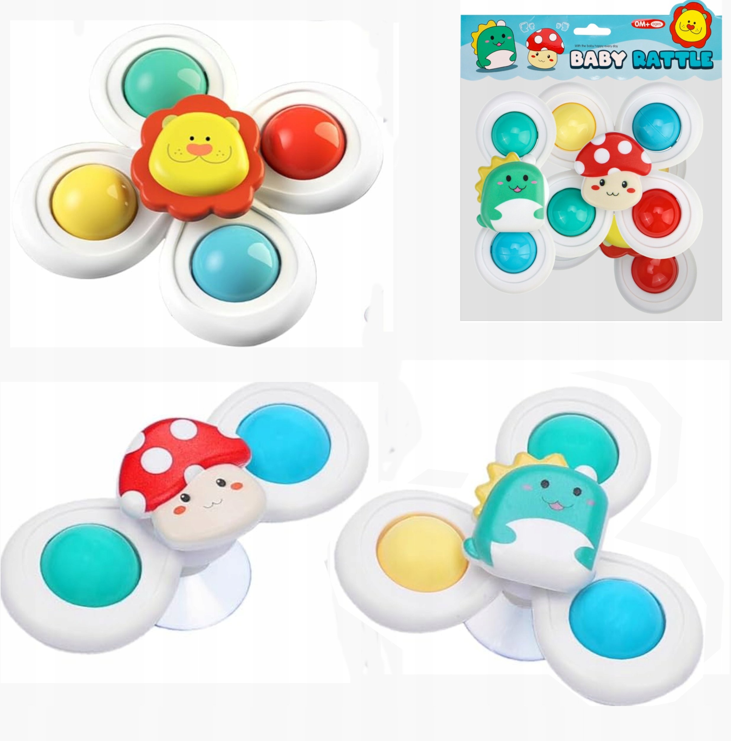 LUXMA przyssawki sensoryczne grzechotka spinner dla niemowląt 168JT-5