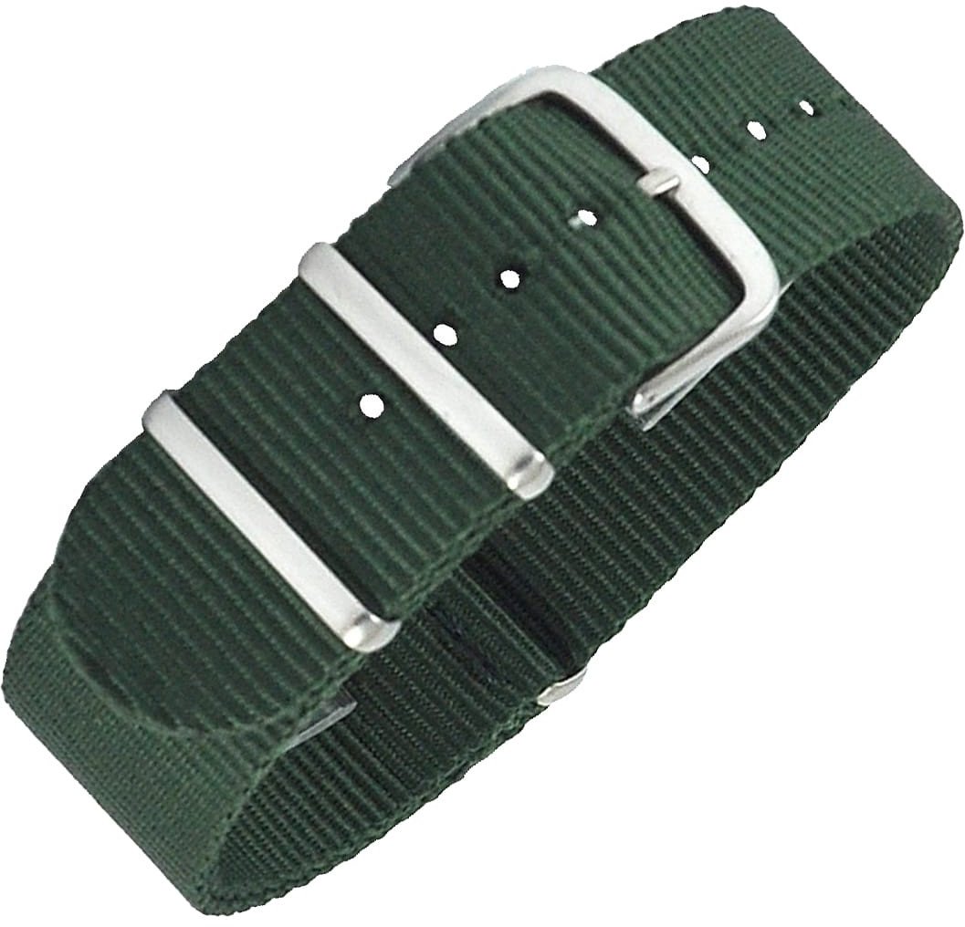 Pasek do zegarka 22mm Parciany Nato zielony