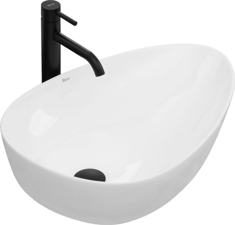 Umywalka Rea Greta nablatowa 56cm biała