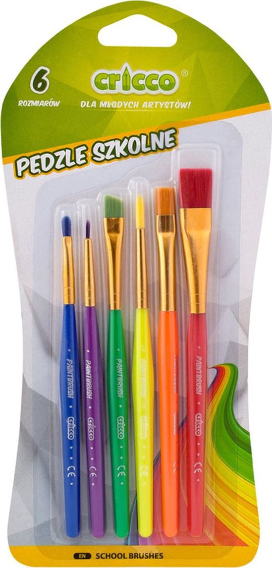 Cricco Pędzelki szkolne 6 rozmiarów CRICCO