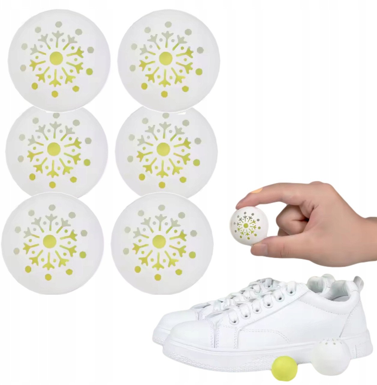 Odświeżające KULKI do Butów SZAFY Zapachowe ZIELONEJ HERBATY Obuwia 6 Sztuk