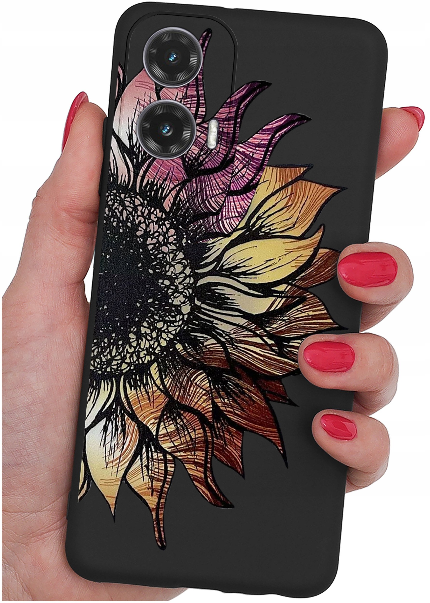 krainaGSM Etui do Motorola Moto G35 5G wzory | SILIKONOWE MATT CASE + SZKŁO 9H