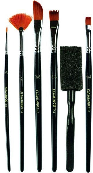 Pędzle artystyczne Flamingo 6 sztuk